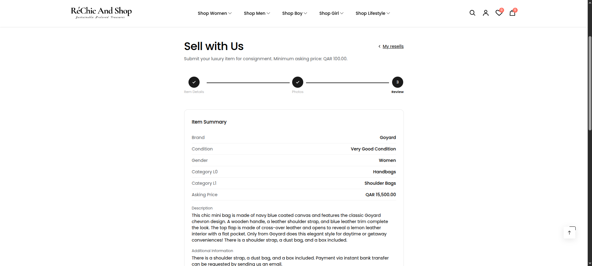 Submit your item and it's done!