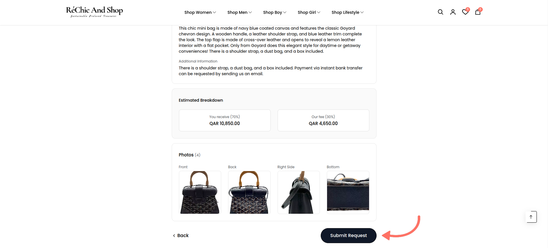 Submit your item and it's done!